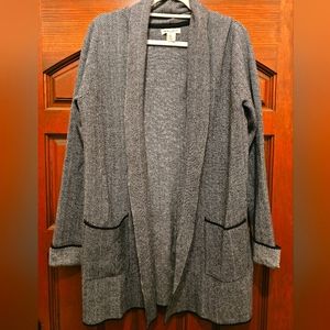 Christian Siriano Beautiful Black and Off-White Cardigan Size Large EUC